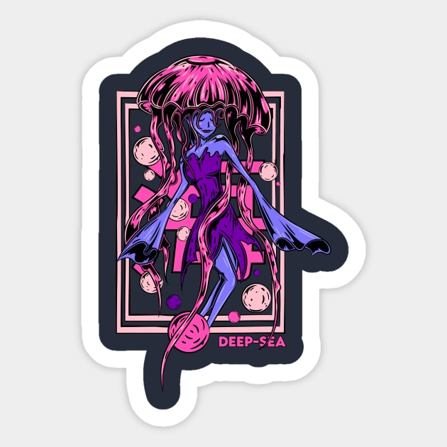 Angel in Deep-sea Sticker by witart.id